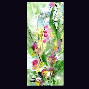 Original Abstract Floral Watercolor Painting - Floral Encounters 7